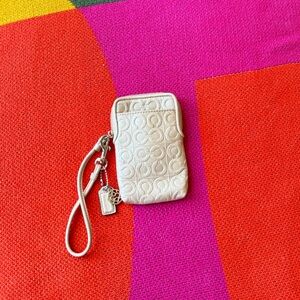 Coach Op Art Signature C Leather Wristlet